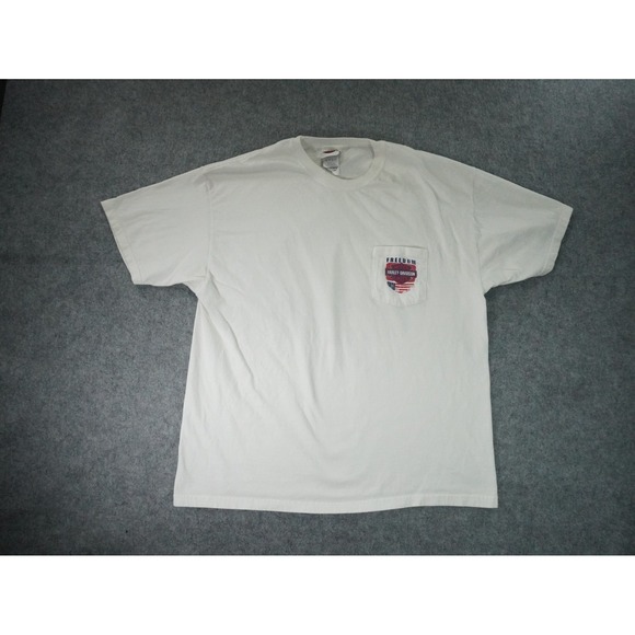 Harley Davidson Shirt Mens XL White Central Olathe Kansas White Pocket Crew Neck - Picture 1 of 14
